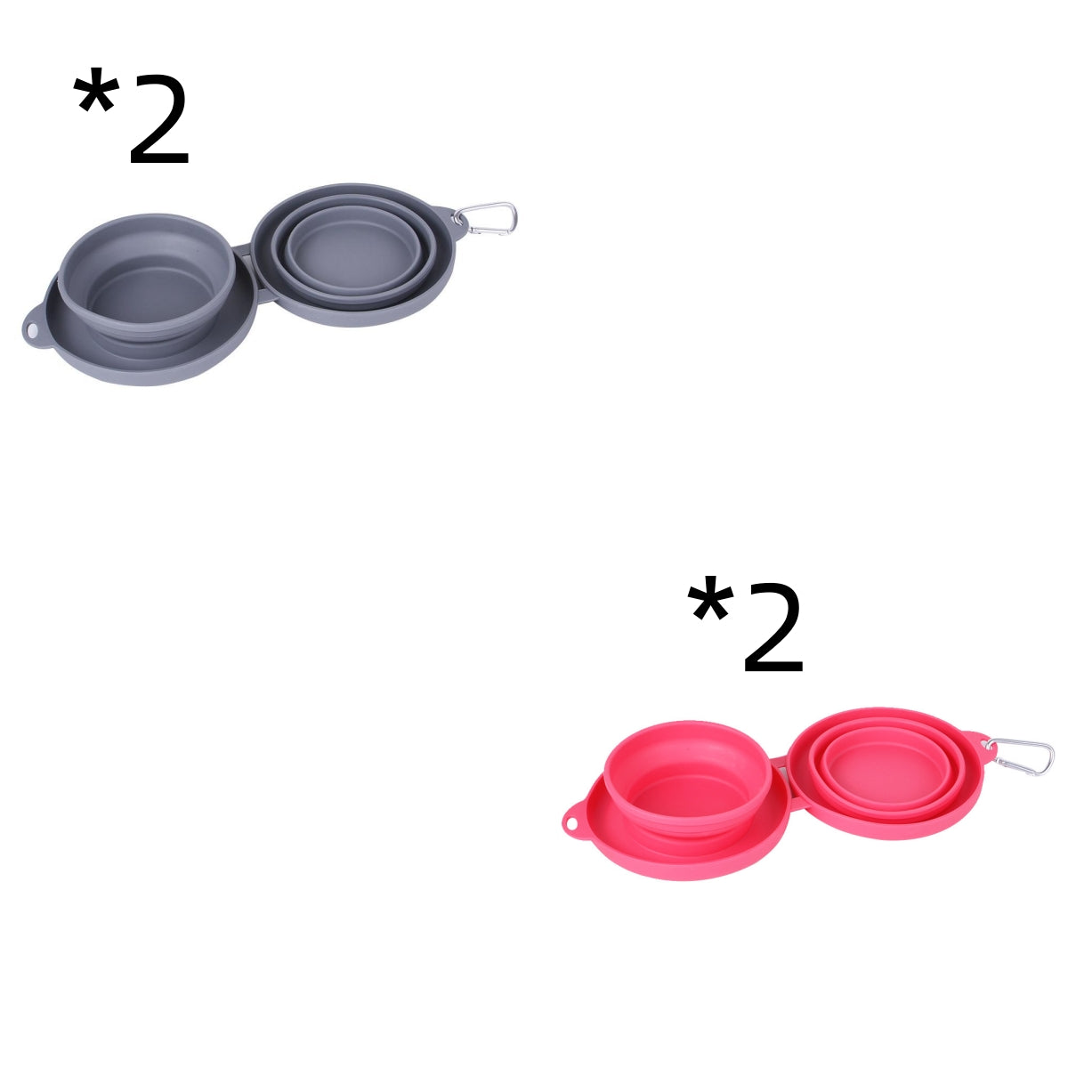Foldable Rubber Double Bowl for Dogs & Cats
