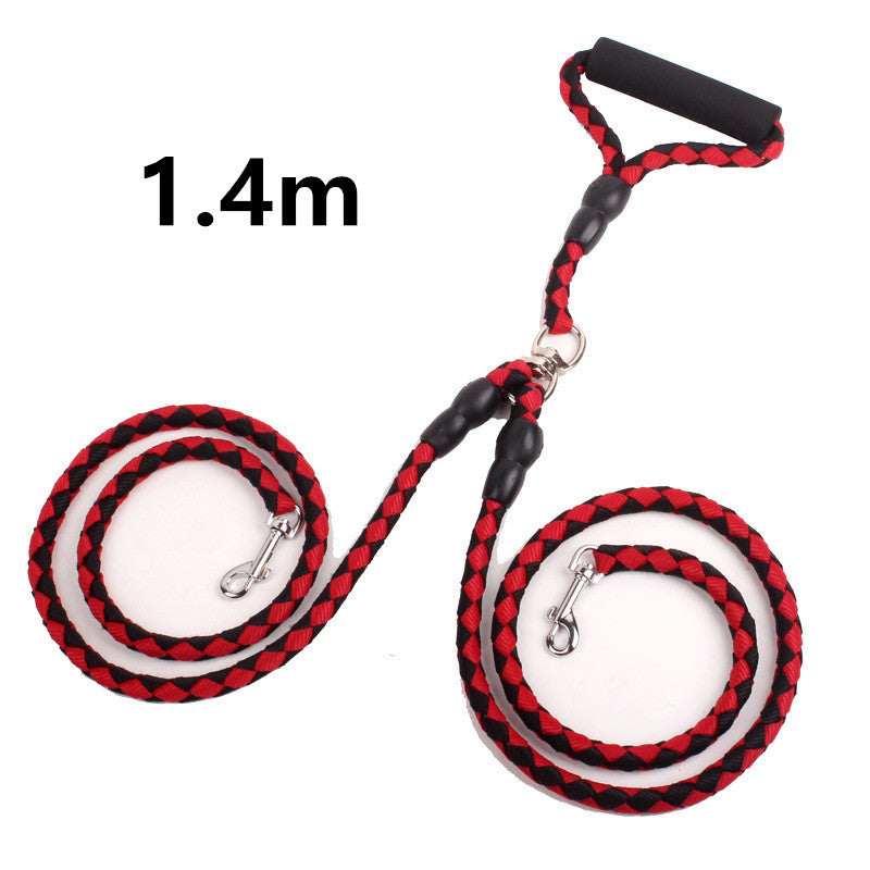Double-Ended Dog Leash with Collar Attachment