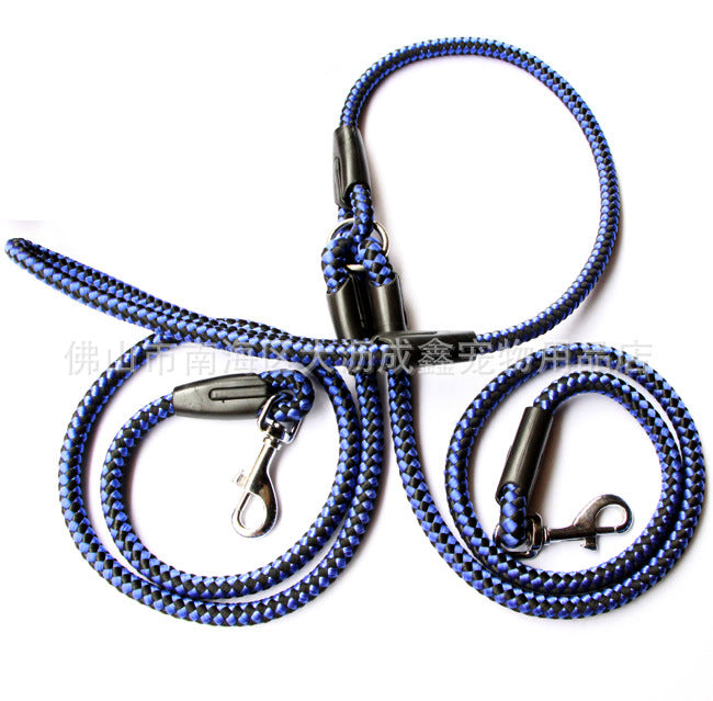 Double-Ended Dog Leash with Collar Attachment