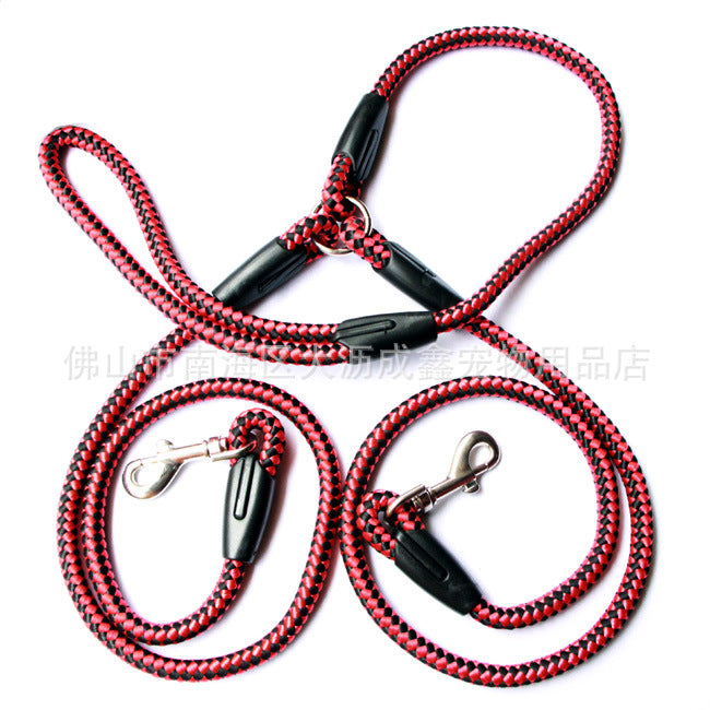 Double-Ended Dog Leash with Collar Attachment