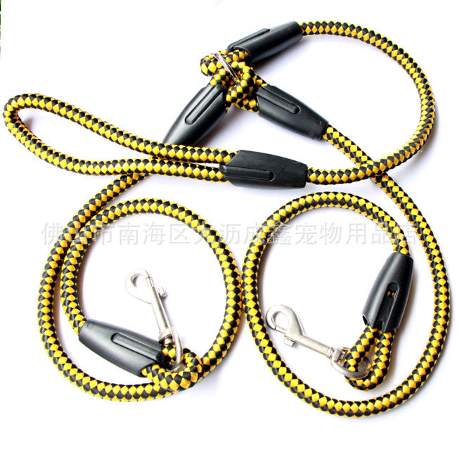 Double-Ended Dog Leash with Collar Attachment