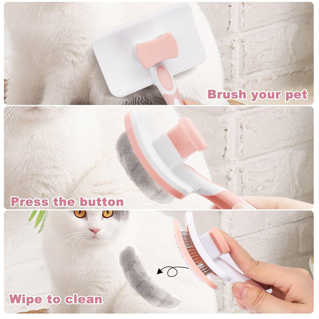 CurvedClean Self-Cleaning Pet Brush