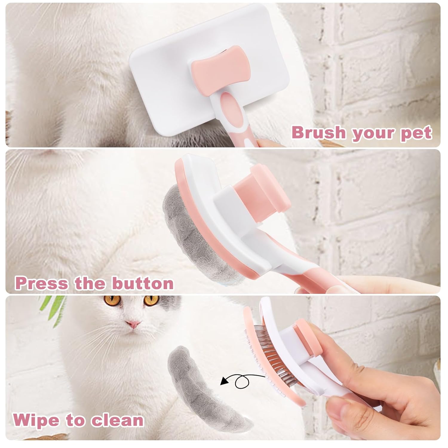 CurvedClean Self-Cleaning Pet Brush