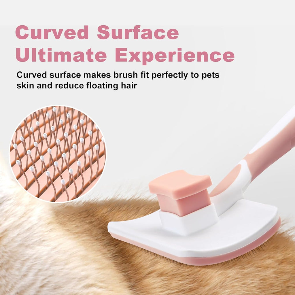 CurvedClean Self-Cleaning Pet Brush