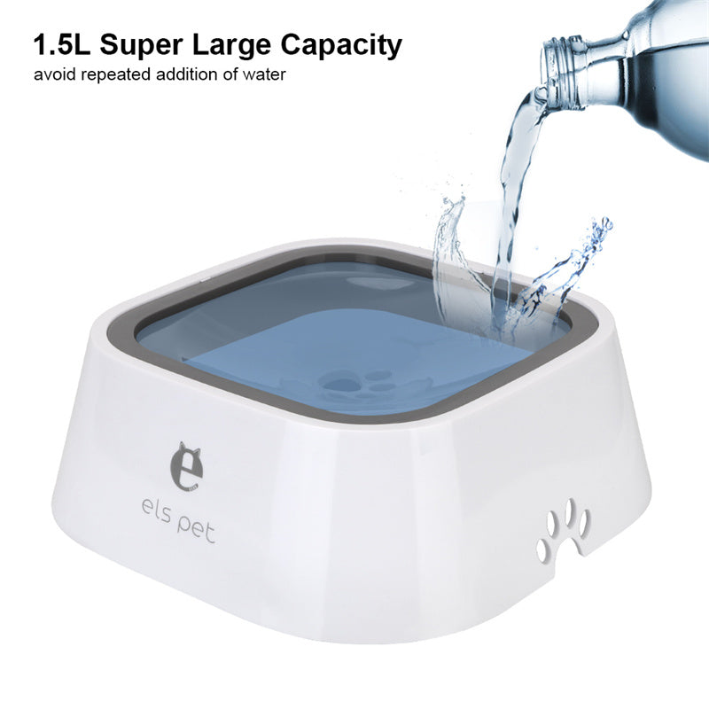 1.5L Anti-Overflow Floating Pet Water Bowl