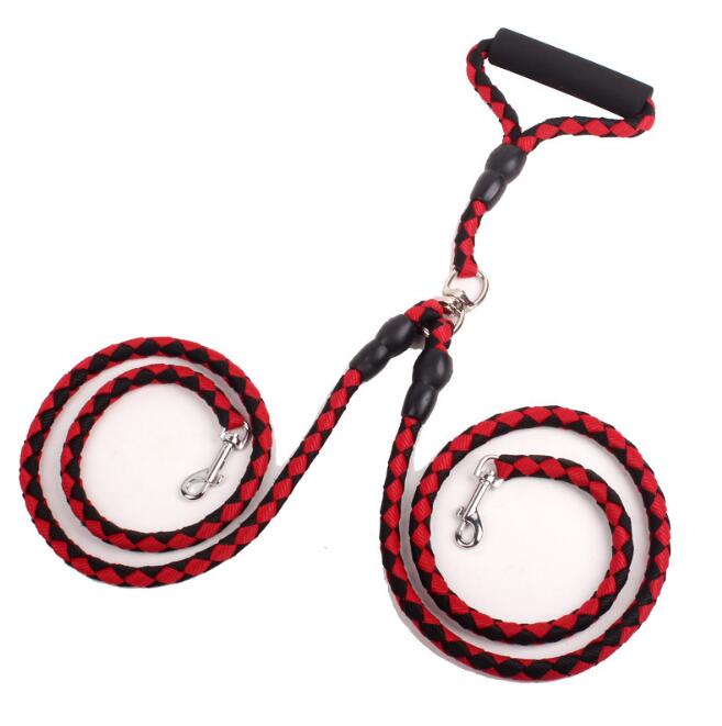 Double-Ended Dog Leash with Collar Attachment