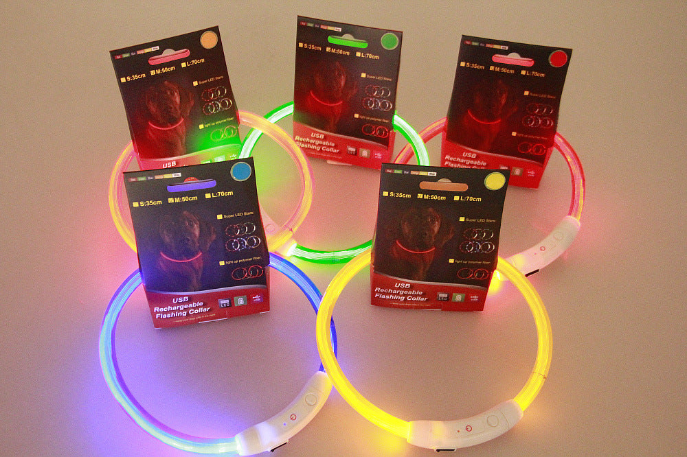 USB Rechargeable LED Safety Collar for Night Walks