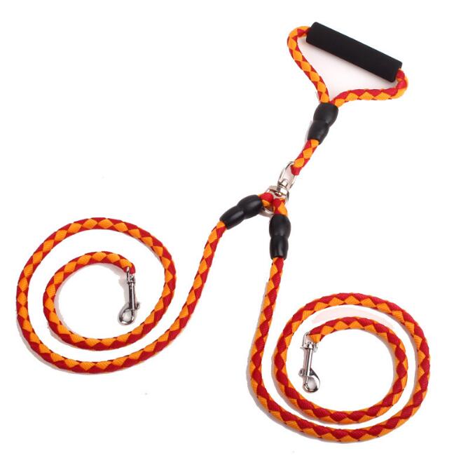 Double-Ended Dog Leash with Collar Attachment