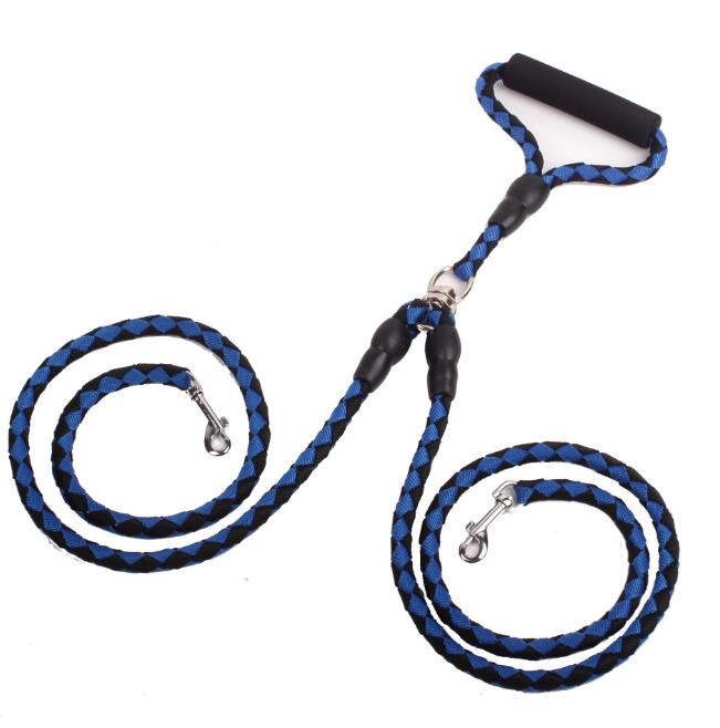 Double-Ended Dog Leash with Collar Attachment