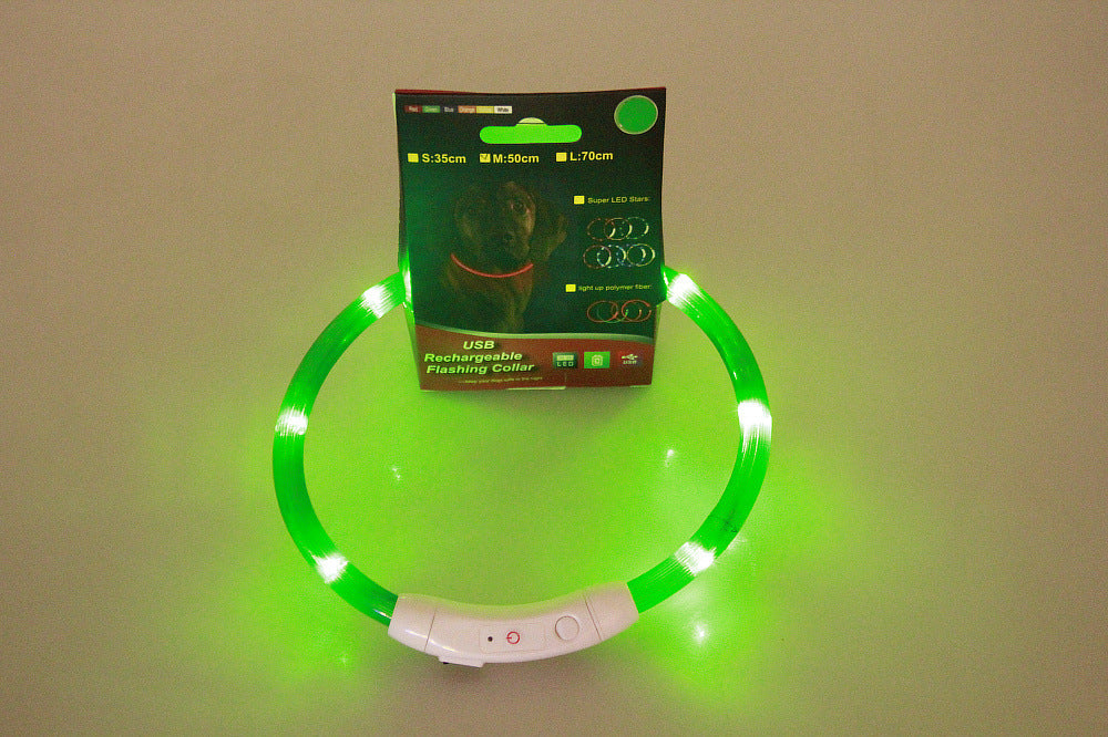 USB Rechargeable LED Safety Collar for Night Walks