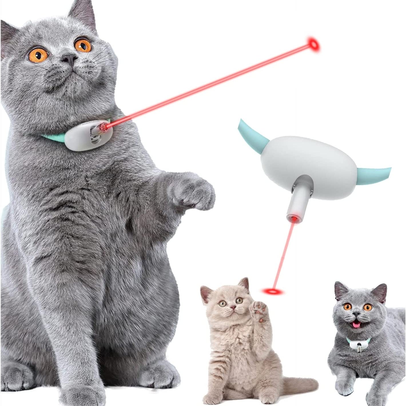 USB Rechargeable Smart Laser Collar Toy for Cats