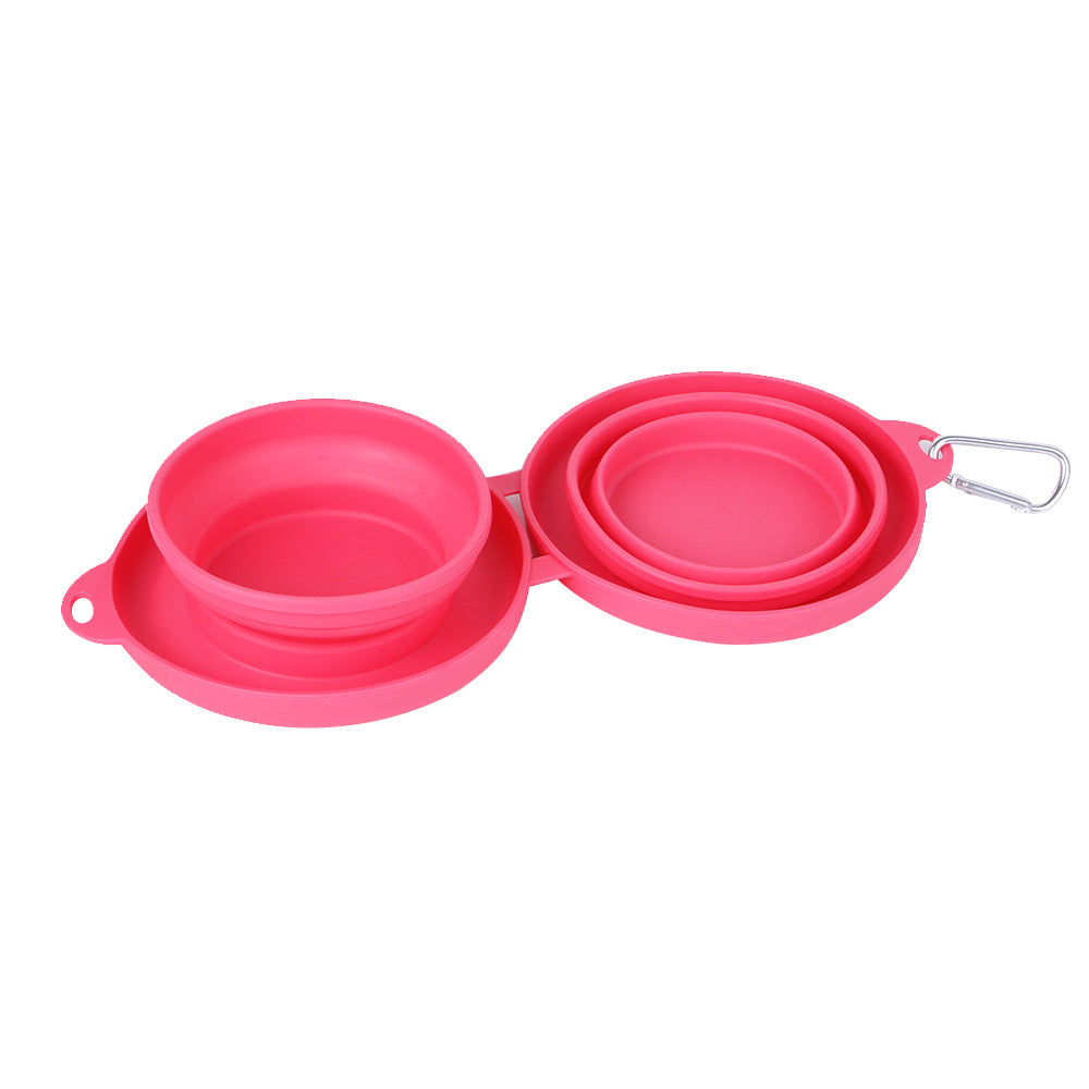 Foldable Rubber Double Bowl for Dogs & Cats