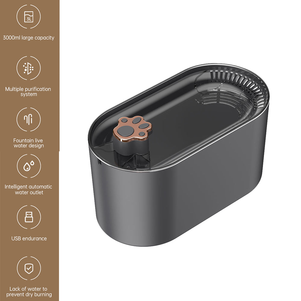 AquaGlow 3L LED Pet Water Fountain