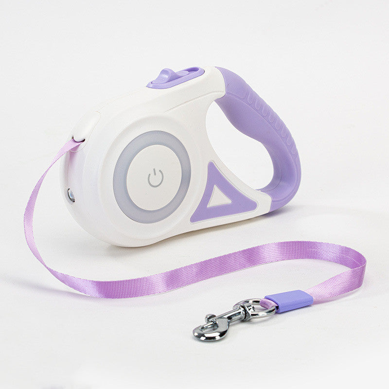 Retractable Dog Leash with Spotlight & Collar