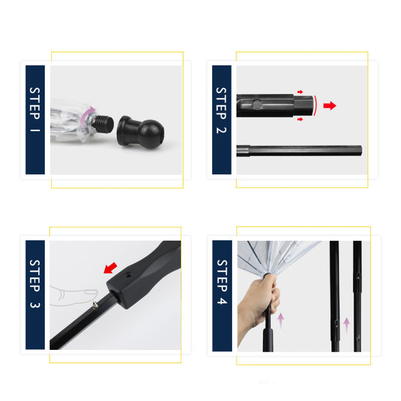 Transparent Dog Umbrella with Leash Attachment