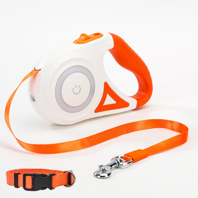 Retractable Dog Leash with Spotlight & Collar